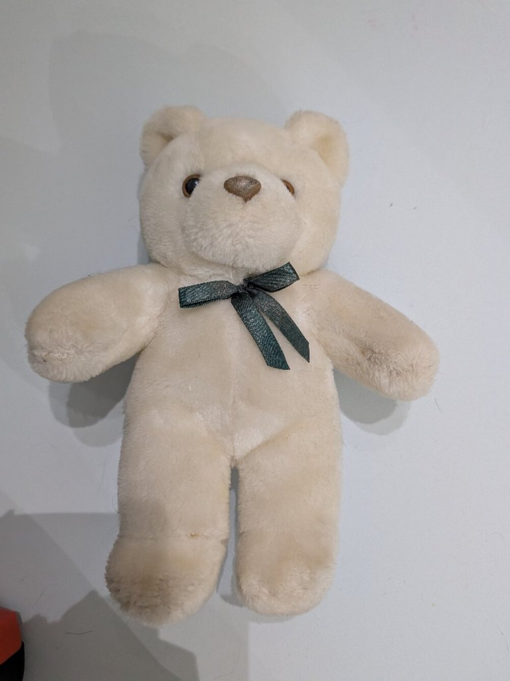 Vintage Teddy Bear with Green Bow